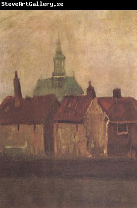 Vincent Van Gogh Cluster of Old Houses with the New Church in The Hague (nn04)